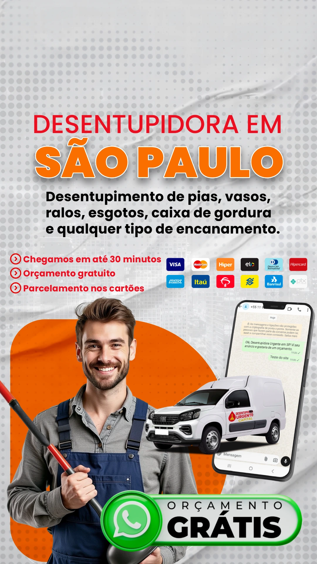 Capa desentupidora Urgente em SP Mobile